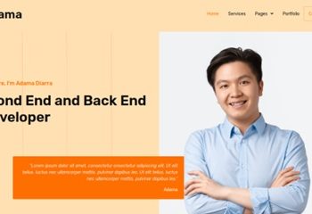 Adama Personal Portfolio Resume Elementor Template Kit